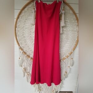 See You Monday Elegant Red Strapless Maxi Dress Size Medium